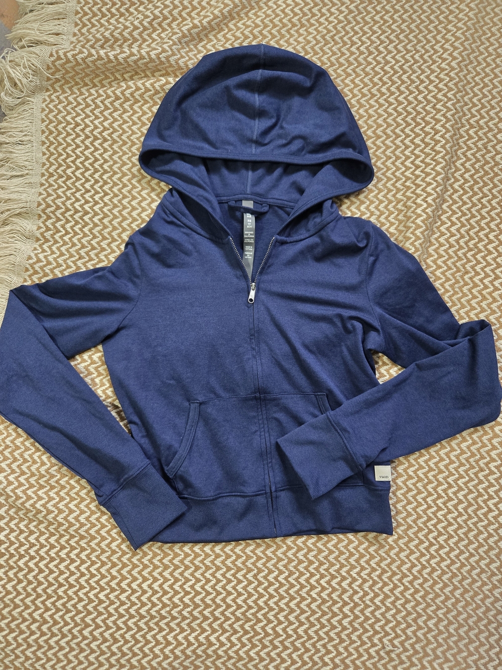 Vuori Women's Navy Zip-Up Hoodie
